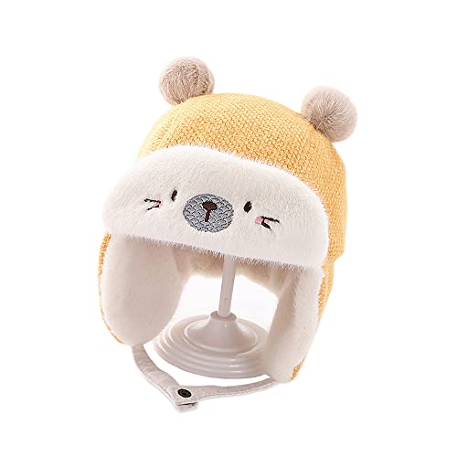 Image of XYX Crochet Earflap Pilot Hats Rabbit Ears Beanie Cap Winter Warm Knit Caps for Toddlers Baby Girls and Boys