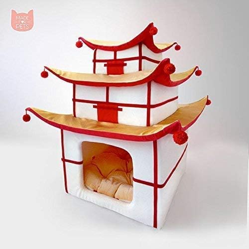 Cat house Japanese Pagoda, XXL bed for cat, Christmas gift for, pet supplies, cat furniture, cat teepee, small dog bed