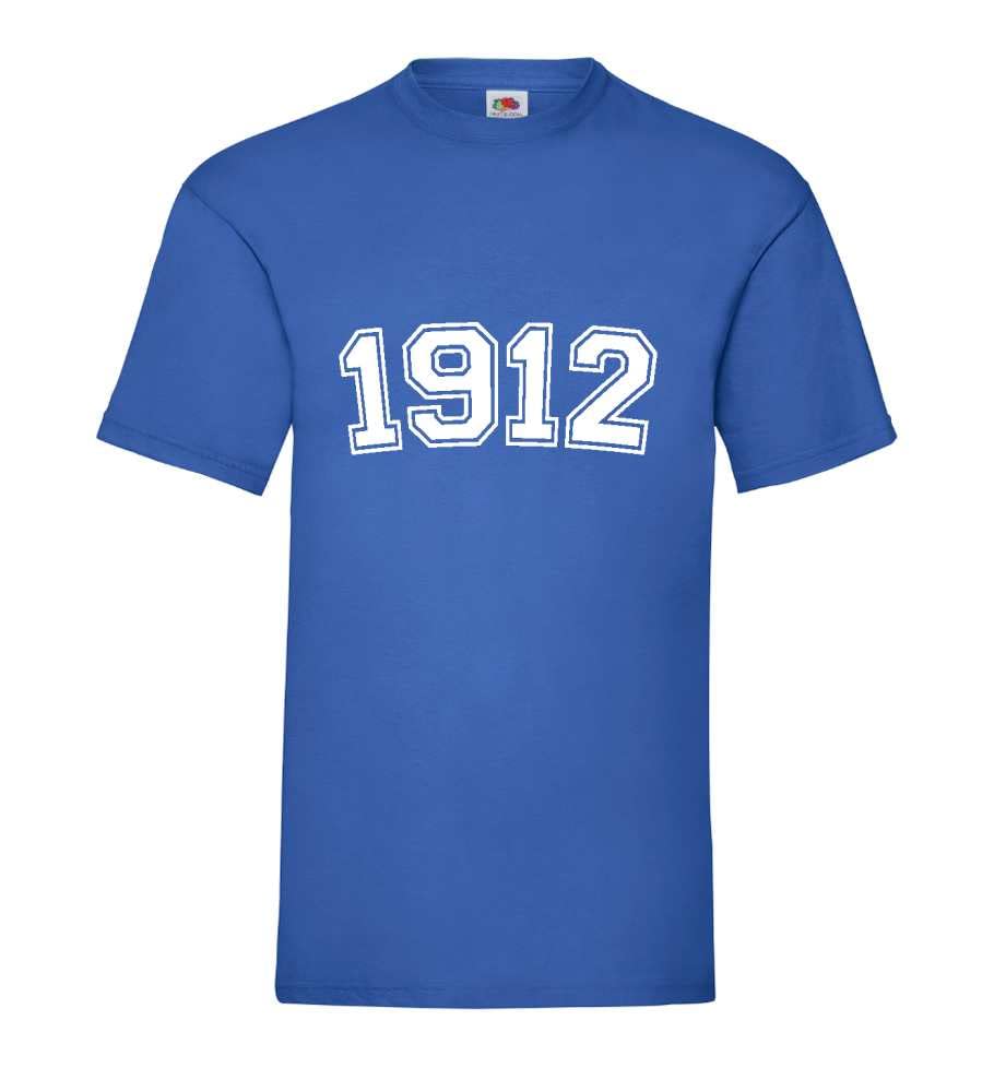T-shirt homme bleu roi 1912 idéal pour vos weekends décontractés en XXXL