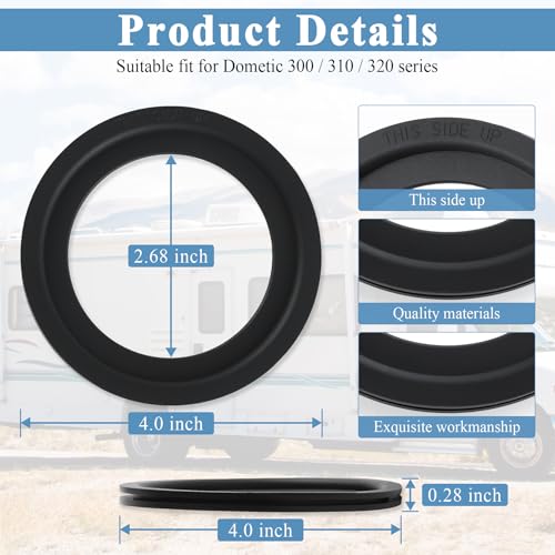 Image of LivTee RV Toilet Flush Ball Seal Replacement for 385311658, Camper Toilet Seal, The Parts Fit 300 /310 /320 Gravity-Flush Toilets, Advanced Rubber Seals That Stop Leaks and Eliminate Odors, 2PCS