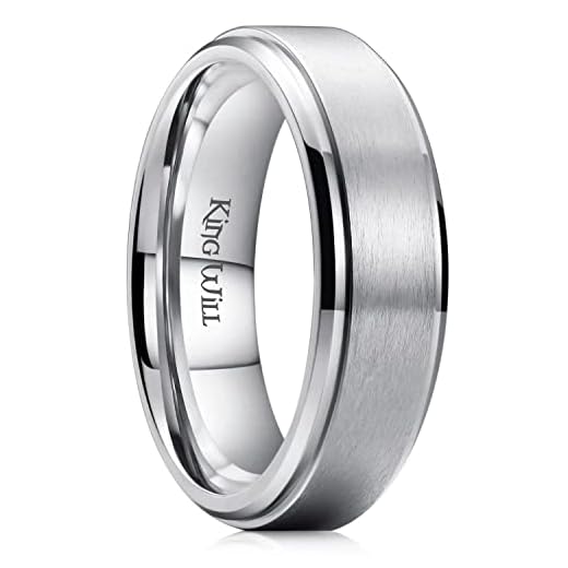 King Will Basic 7mm Mens Titanium Wedding Ring Brushed Finished Wedding Band Comfort Fit Stepped Edge10