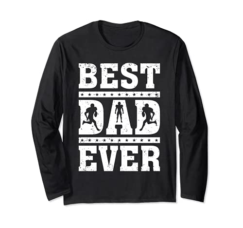 Football Lover Best Football Dad Ever Father's Day Long Sleeve T-Shirt, Black