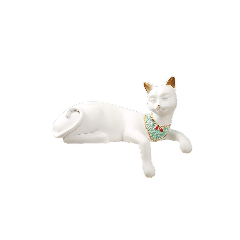 Chat égyptien décoratif blanc cadeau de nouveauté salon