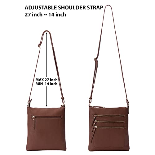 Image of Solene Crossbody Bag Functional Multi Pocket Messenger Purse Top Zip Closure Shoulder Handbag With Adjustable Strap