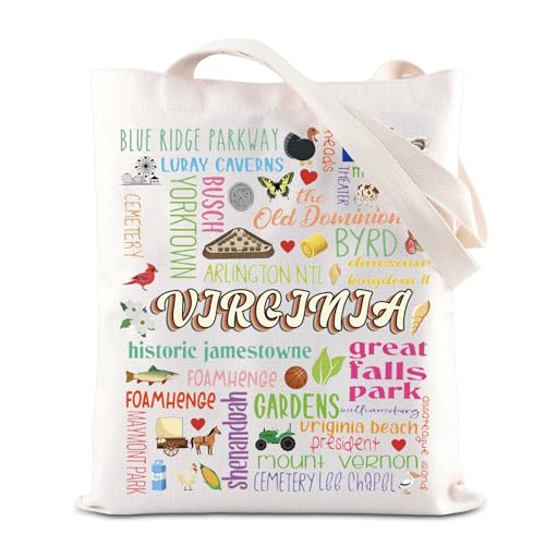 TGBJE Virginia Tote Bag The Old Dominion State Gift Vocation Shopping Bag Virginia Lover Gift...