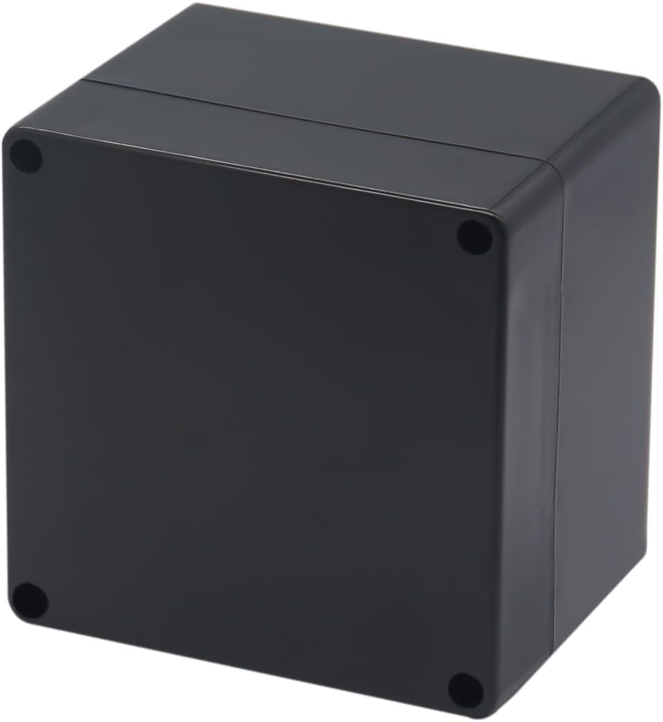 Project Box IP65 Waterproof Junction Box ABS Plastic Black Electrical Boxes DIY Electronic Project Case Power Enclosure 4.72x4.72x3.54 inch (120 x 120 x 90 mm)