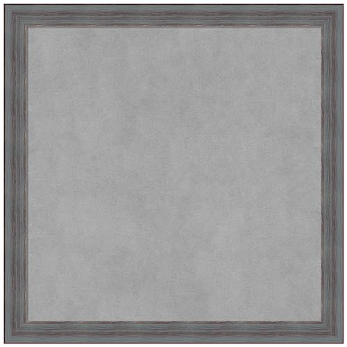Amanti Art Blue Framed Magnetic Board, 22x22, Country Rustic Office Decor