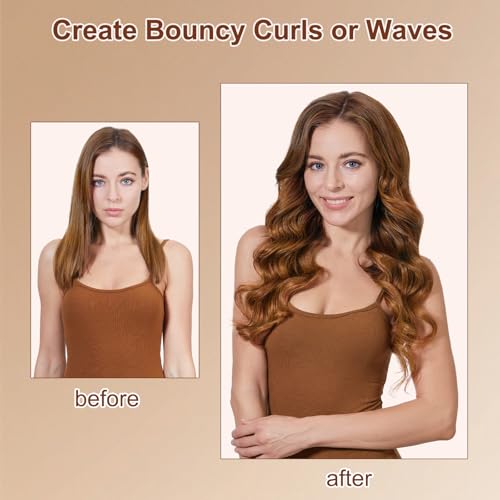 Image of 40mm /1.6 inch Hair Long Barrel Attachment for Dyson Airwrap HS01 /05 /08, Adjustable Bidirectional Auto-Wrap Curling, for Bouncy Curls or Waves, Gold