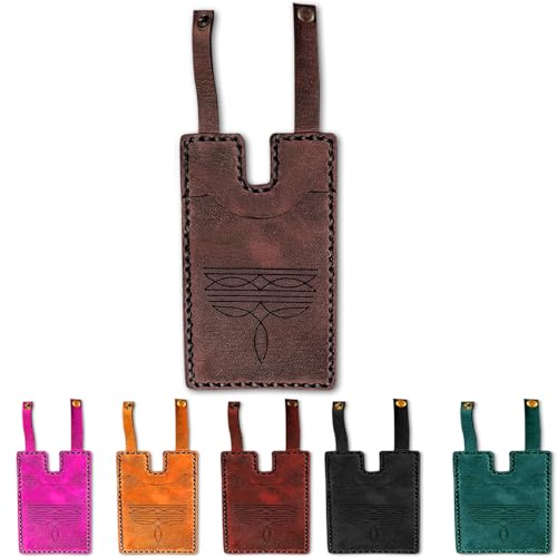 Western Boot Wallet with Snap Strap,2025 Fashion Leather Wallet,Slim Cowboy Billfold for Men Women (Brown)