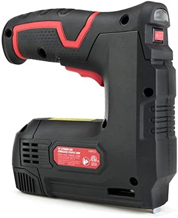 Hyper Tough 4-Volt Rechargable Staple Gun, Red/Black, L-2.56 x W-8.86 x H- 9.84 Inches (AQ90012J)