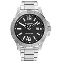 Tommy Hilfiger Men's Ryan Ryan Steel Strap Watch, 1791995, Grey, 46 mm
