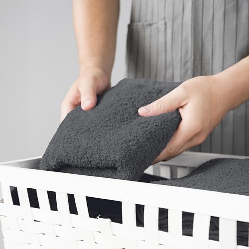 Canadian Linen Royale Luxury Hand Towels Set, 16x30, 4 Pack Dark Grey, Zero Twist 100% Cotton Terry Towel, Quick Dry Cleaning Towel, Soft Absorbent Hand Towels for Bathroom Kitchen Spa Hotel Gym by Canadian Linen - Image 8