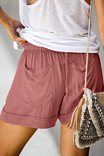 Image of KISSMODA Womens Summer Shorts Leopard /Camo /Solid /Floral Print Elastic Waist Pocketed Casual Pants