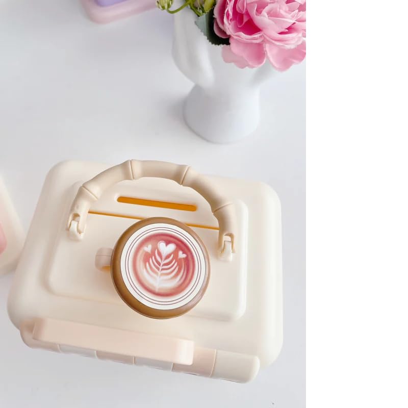 Image of Money Saving Bank with Coin Slot / /Creative Cartoon Design Money Bank / /Plastic Piggy Bank for Boys & Girls (Pack of 1) (Coffee Shop - Pink)