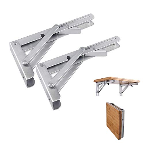 Klappbare Regalhalterung Sitzbank Klappträger Regalwinkel - 2 Pcs Regalträger Winkel Halterung Mit Schrauben - Dreieckig Regalkonsole Für Die Wandmontage, Multifunktion, Tragkraft 150kg, Platzsparen Cover
