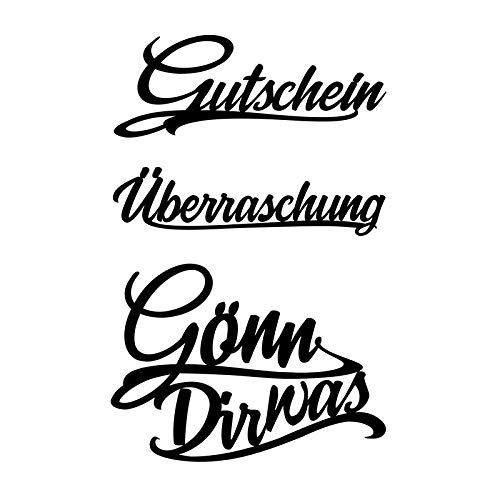 Ideen mit Herz Schriften Gutschein Stanzschablonen, 3 Stück