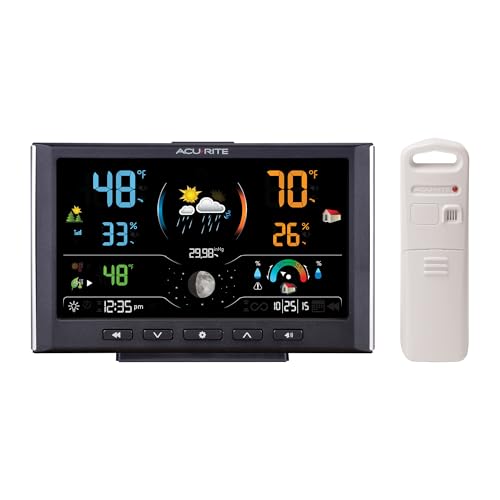 Acu Rite Wireless Home Weather Station with Color Display, Indoor Outdoor Thermometer and Weather