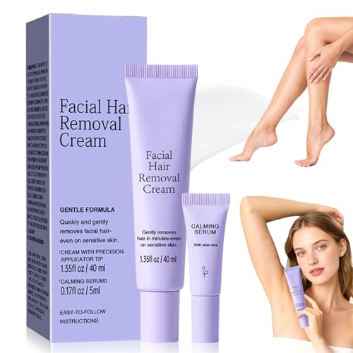 Creme epilatoire, Épilateur Visage Femme, Douce Creme Depilatoire Visage, Epilation Maillot Femme Pour Lèvres, Ligne du Bikini, Sourcils, Joues, Bras, Aisselles, Jambes (1)