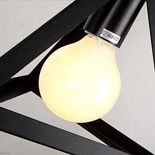 Lámpara colgante triangular de hierro forjado negro con casquillo E27 para techo 5