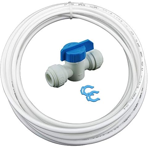 Wasserzulaufleitung Verlängerung Absperrventil Wasserschlauch f. Kühlschrank Filter Wasserfilter Umkehrosmose Cover