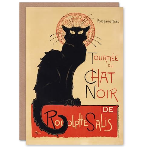 Artery8 Steinlen Black Cat Chat Noir Art Card