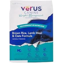 VeRUS Pet Foods طعام الكلاب الجاف لحم الضأن، حقيبة تركيبة لإدارة الوزن 12 رطلاً