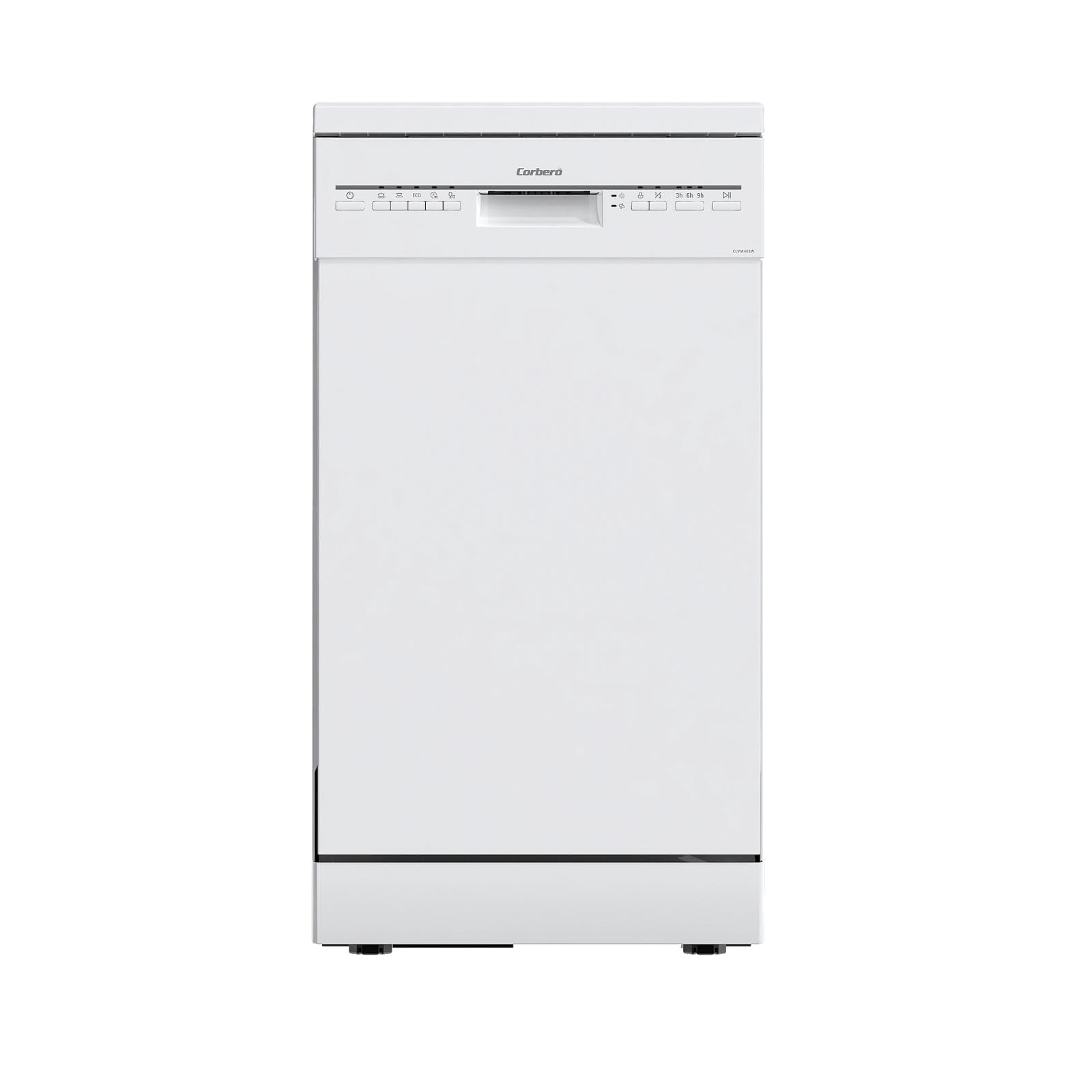 Corberó - Lavavajillas Plus 45cm | CLVM403W | 10 Cubiertos 5 Programas con 4 Temperaturas, Indicadores LED, Color Blanco, Inicio Diferido, Función Inicio-Pausa, 49 Db, Eficiencia Energética E — view 2