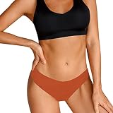 Damen Nahtlose Bikini Höschen Weich Stretch Invisibles Slips No Show Hipster Unterwäsche Höschen für Frauen Pack, braun, 38