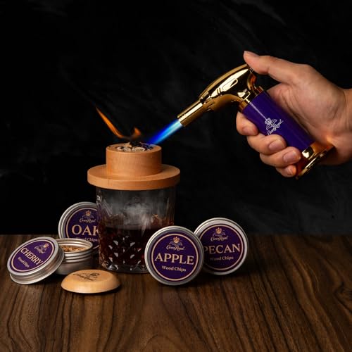 Crown Royal Cocktail Smoking Kit – Premium 10-Piece Whiskey Smoker Set with Butane Torch, Wood Chips (Oak, Apple, Cherry, Pecan), Mesh Burn Cups & Wooden Lid – Gift Set for Whiskey & Bourbon Lovers by LORD'S ROCKS - Image 4