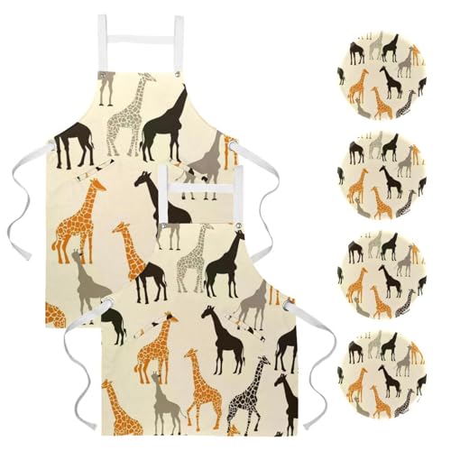 Tablier de cuisine multicolore avec broches d'ajustement pack de 2