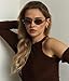 Rmerom Retro Oval 90s Metal Sunglasses for Women, 2026 Trendy Chic Narrow Gold Sun Glasses Fashion Sunnies