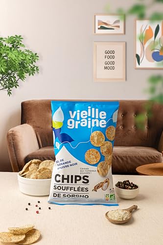 Chips Soufflées Sorgho Bio Sel Poivre : l'alternative légère aux chips grasses