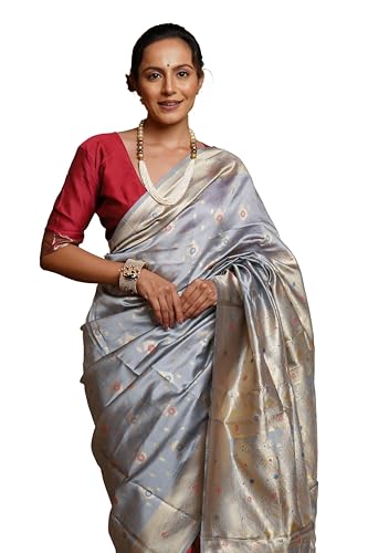 Image of MIRCHI FASHION Women Saree | Jacquard Banarasi Silk Woven Ethnic Motif Office Wear Sari