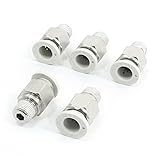Vanky Industry 5Pcs 8mm Tube 10mm Male Thread Push in Straight Connect Quick Fittings