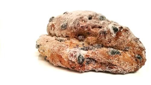 STOLLEN Alemán Tradicional de Navidad 'Túrron Aleman' | El Auténtico 'Christstollen' Pan Dulce Festivo con Frutas Confitadas, Pasas y Azúcar Glass | Delicatessen Gourmet Europeo para Fiestas 500gr