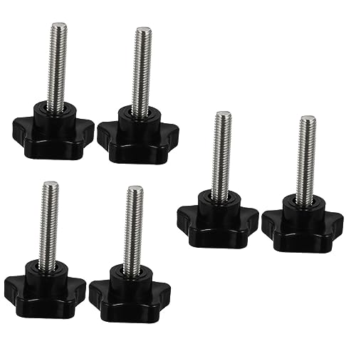 GLEAVI 3sets Abs Stainless Steel Star Knobs Posts Screw Handle Clamping Screw Knob Nuts Clamping Handle 2pcs*3