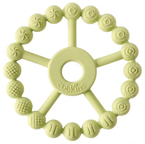 Image of Cubkins Silicone Ring Teether for Babies 3-12 Months | BIS Certified, BPA Free, Food Grade | Teething Ring for Soothing Gums | Zero Plastic | Easy Grip Baby Teething Toy (Lime)