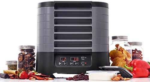 Excalibur Sts60B 6-Tray Stackable Electric Food Dehydrator With Digital Control Featuring 48-Hour Timer Includes Mesh Screens Yogurt Cups And Drying Sheets, 6-Tray, Gray #TOP2