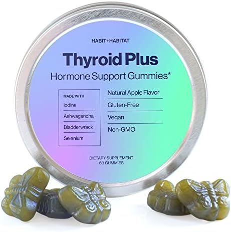 Habit Habitat Thyroid Plus Gummies - Thyroid Support with Ashwaganda, Iodine, Bladderwrack, Kelp, and Schisandra