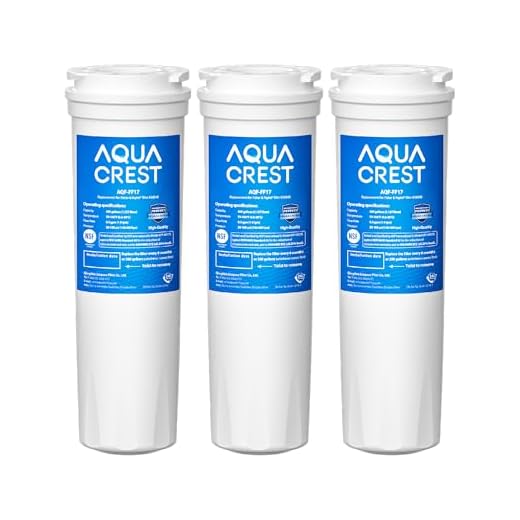 AQUA CREST 836848 Refrigerator Water Filter, Replacement for Fisher & Paykel 836848, 836860, 862284, PS2067635, RF90A180DU, EFF-6017A, E522B, E442B, Pack of 3 (Package may vary)