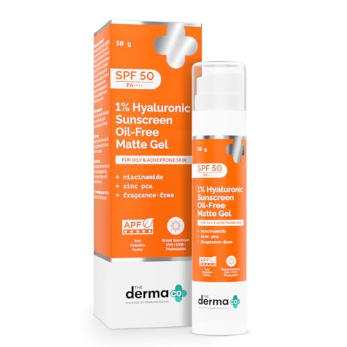 The Derma Co 1% Hyaluronic Sunscreen Oil-Free Matte Gel SPF 50 PA...