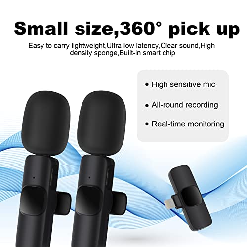 Jhsnoel Wireless Lavalier Lapel Microphone For Iphone,Ipad - Professional Video Recording Clip-On Lapel Microphone Plug-Play 2 Pack Or 1 Clip-On Mic For Interview,Video,Podcast Vlog,Youtube #TOP5
