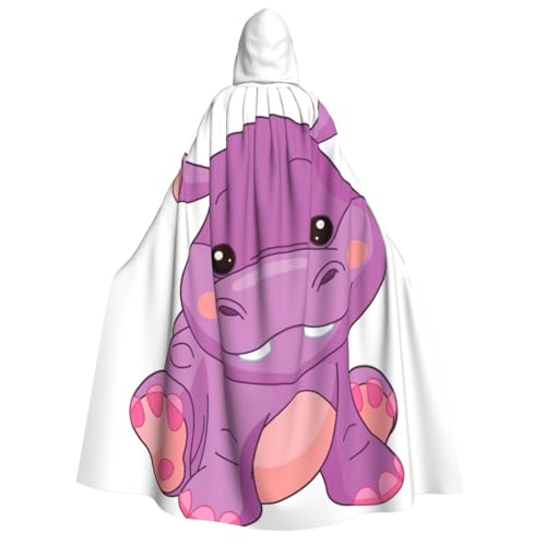 Cape à capuche hippopotame violet costume de sorcière cosplay
