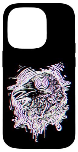 Hypnotic Glitch Raven Trippy Vaporwave �e�N�m���C�u EDM �X�}�z�P�[�X iPhone 14 Pro �p