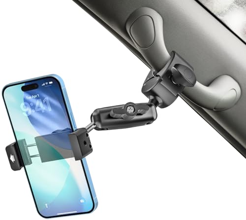 Car Phone Mount for A-Pillar Grab Handle Bar - [Anti-Shake Metal Arm] 360 Adjustable Phone Holder
