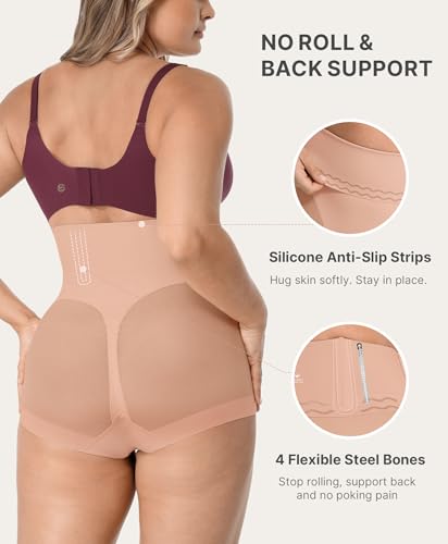 Image of SHAPELLX Women High Waist Tummy Control Slips Shapewear Panties Under Dress