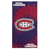 Northwest NHL Montreal Canadiens Psychedelic Beach Towel, Soft & Absorbent Pool Towel, Quick Dry, 30 x 60 inches