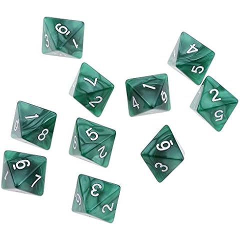 Juan-375 Clear to read 80 pieces 8 Sided Dice D8 Polyhedral Dice Party Table Board Games Dice Set for most table games players (Color : Green) Cover