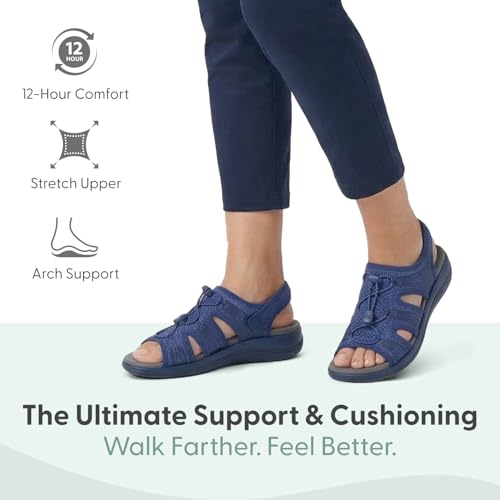 Image of Orthofeet Maui Orthopedic Women Walking Sandal | Adjustable, Stretchable, Breathable with Anatomical Arch Support, Ergonomic Cushioning, Wide Toe Box for Casual Outings