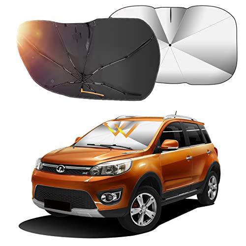 Oziral Parasol para Parabrisas, Paraguas, Sombrilla Plegable del Coche. Protector con Anti UV Rayos para la mayoría de los vehículos 79 * 145CM